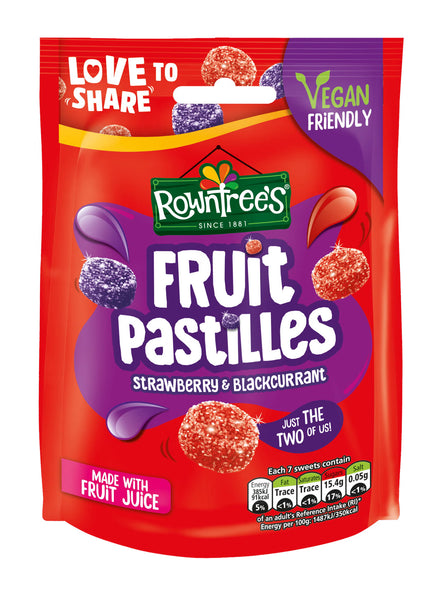 Rowntree's Fruit Pastilles Strawberry & Blackcurrant Sharing Pouch 143g
