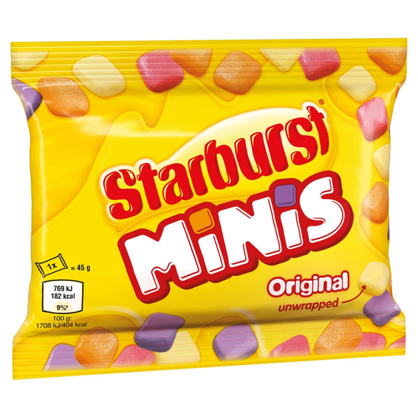 Starburst Minis Original Fruit Chews Bags 45G (4 Pack)